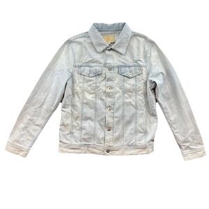 AG Adriano Goldschmied Men Denim Jacket Size Large Distressed  100% Cotton
